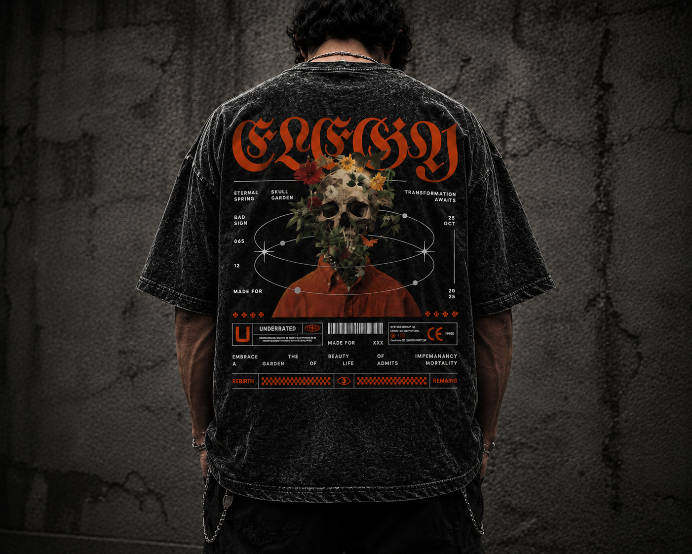 Dhaga Rebirth Oversized Acid Wash Tee | Dhaga Indian Streetwear