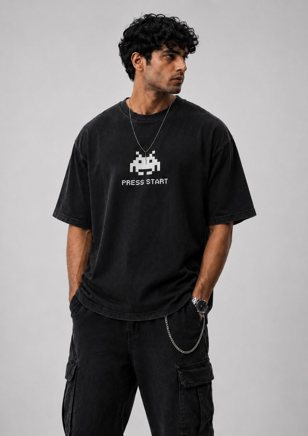 Game Over Oversized Black T-Shirt - Image 2