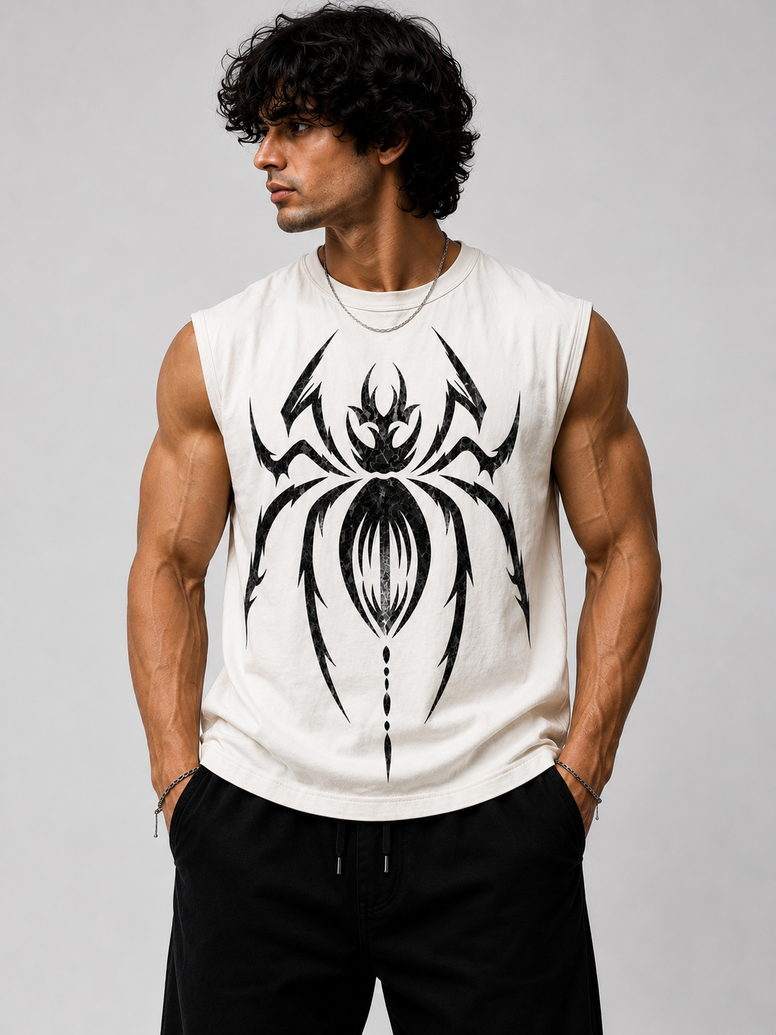 Dhaga Spider Vest – Off White | Dhaga Indian Streetwear