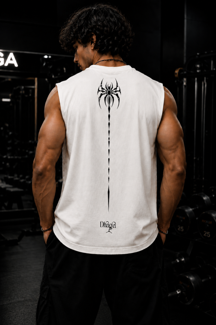 Venom Spider Vest – Acid wash Edition | Dhaga Indian Streetwear