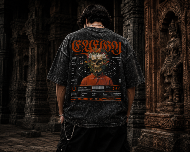 Dhaga Rebirth Oversized Acid Wash Tee | Dhaga Indian Streetwear