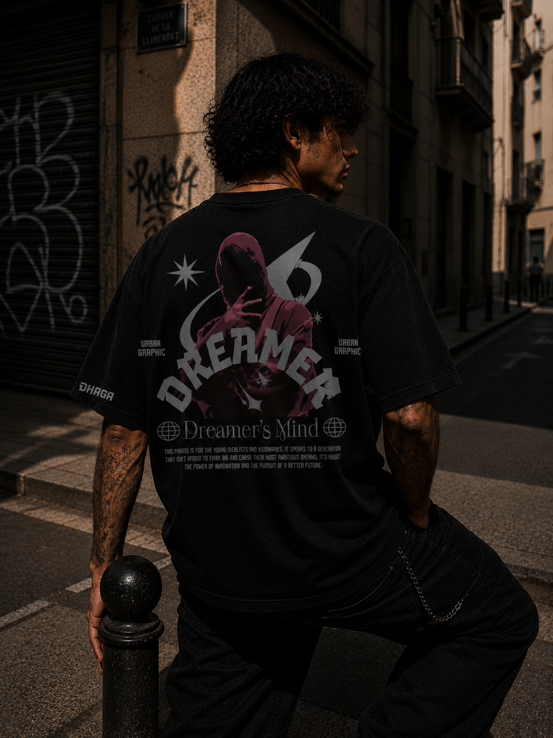 Dhaga Dreamer's Mind Oversized Tee | Dhaga Indian Streetwear