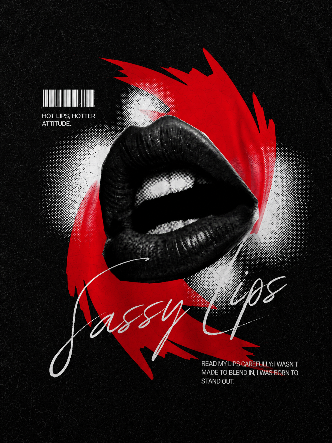 Dhaga Sassy Lips Oversized Acid Wash Tee | Dhaga Indian Streetwear