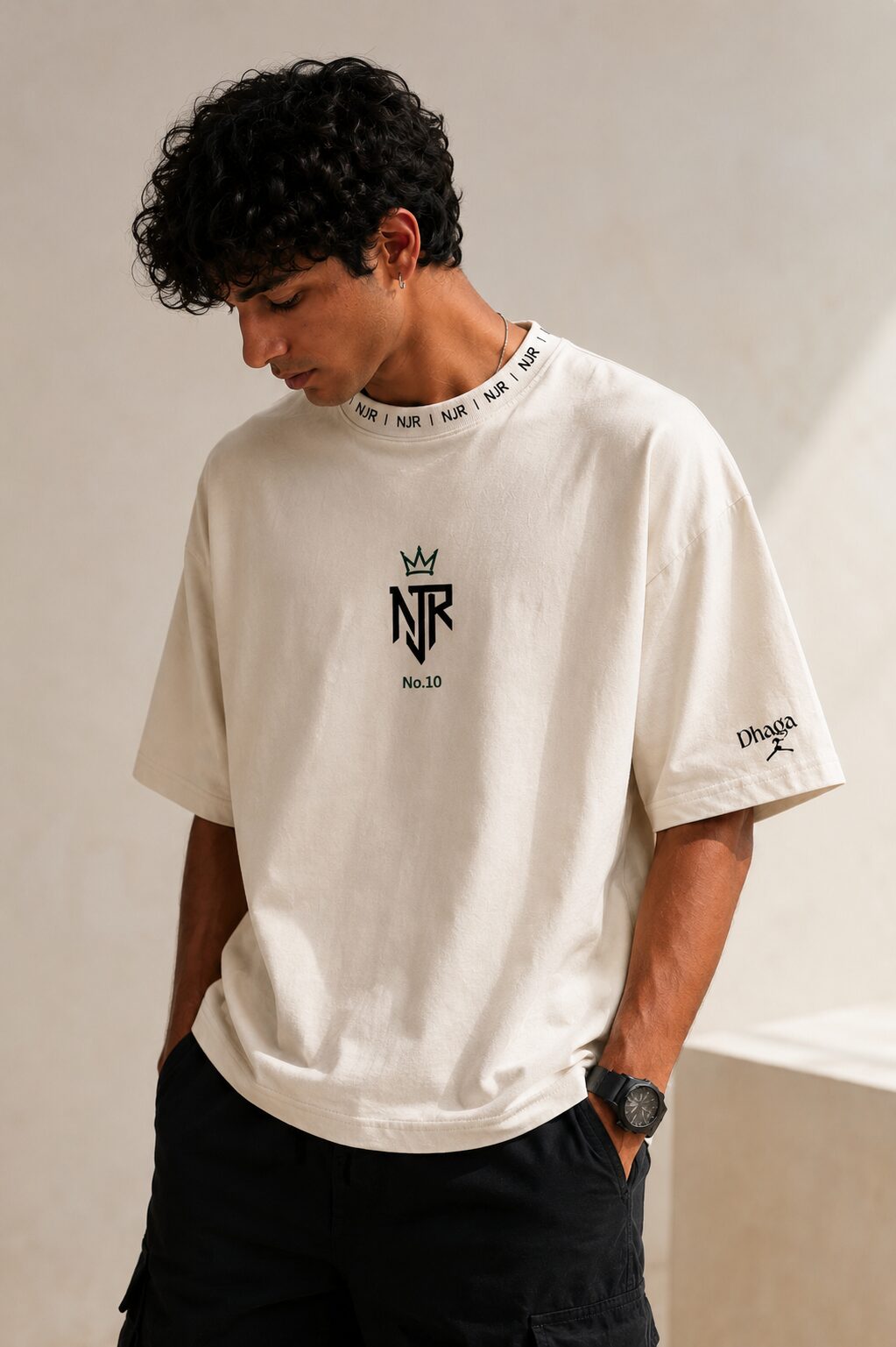 Neymar Jr. Oversized Off-White T-Shirt – Premium Football - Image 3